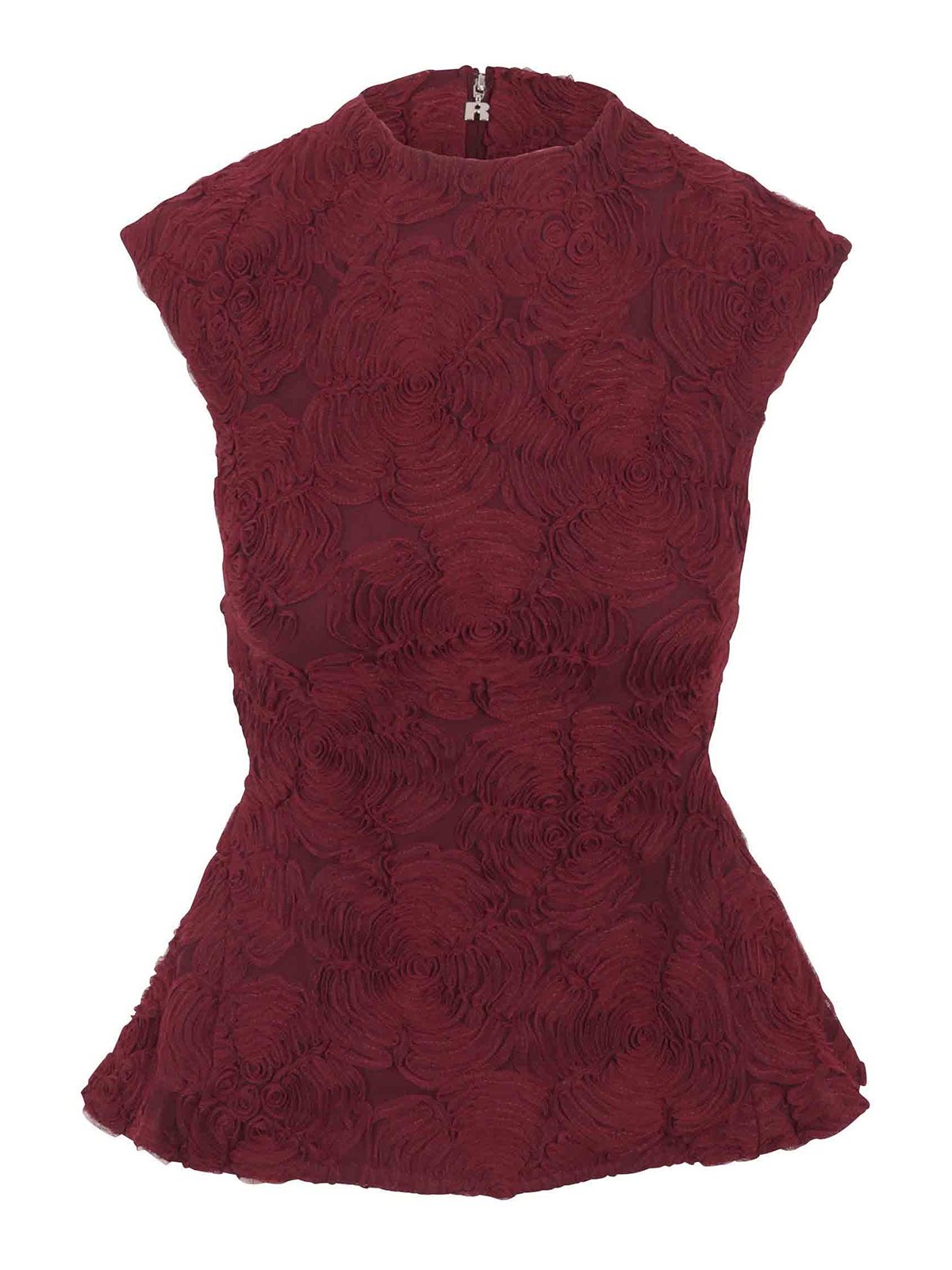 로테이트 빌젤 츠잇텐센 Textured Top Floral Motif 티셔츠 여성 레드 26FW 116274741741