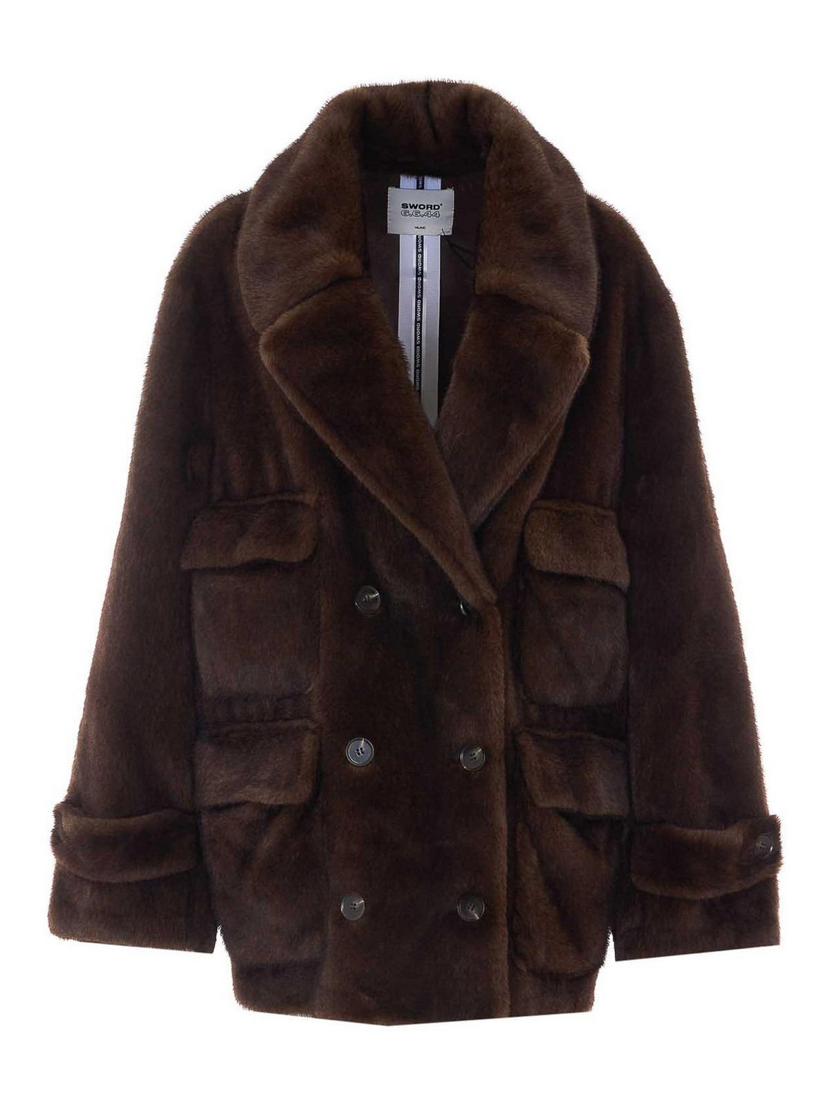 스올드 6644 Faux 더블 코트 여성 브라운 26FW 9141GANACHE