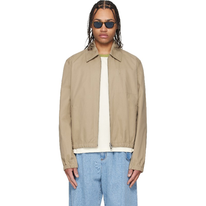 아미 베이지 코튼 아미 드 꾀흐 집업 재킷 HJK884.CO0132 A036 BEIGE TAUPE