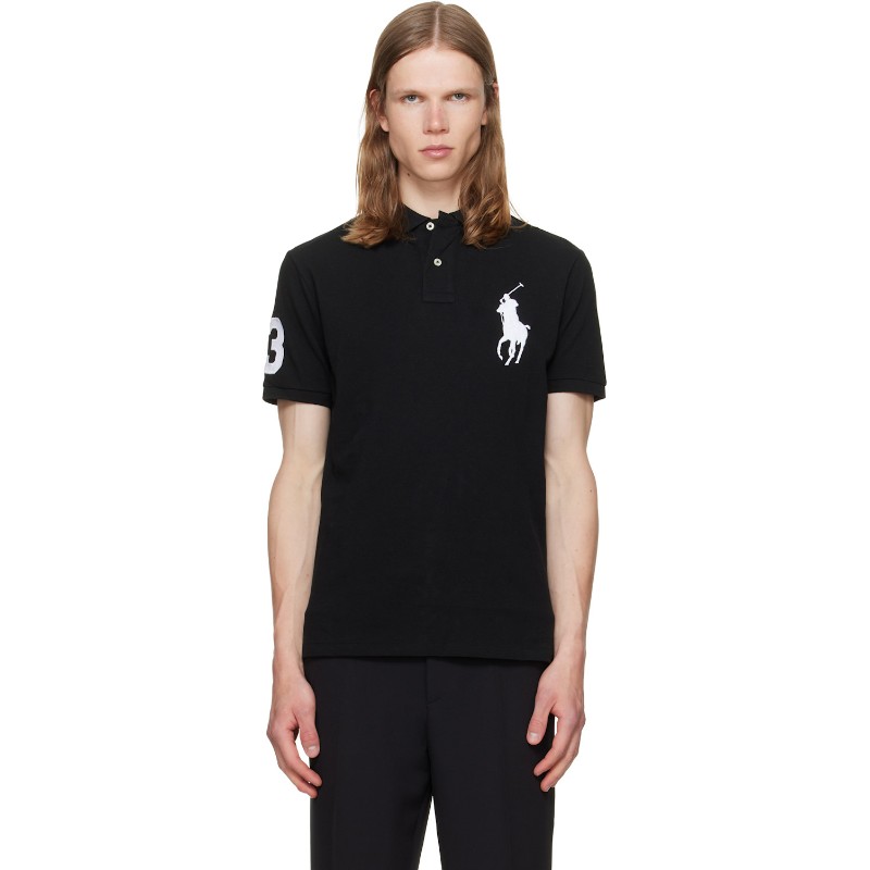 랄프로렌 블랙 빅 포니 메시 폴로 셔츠 710688969001 POLO BLACK