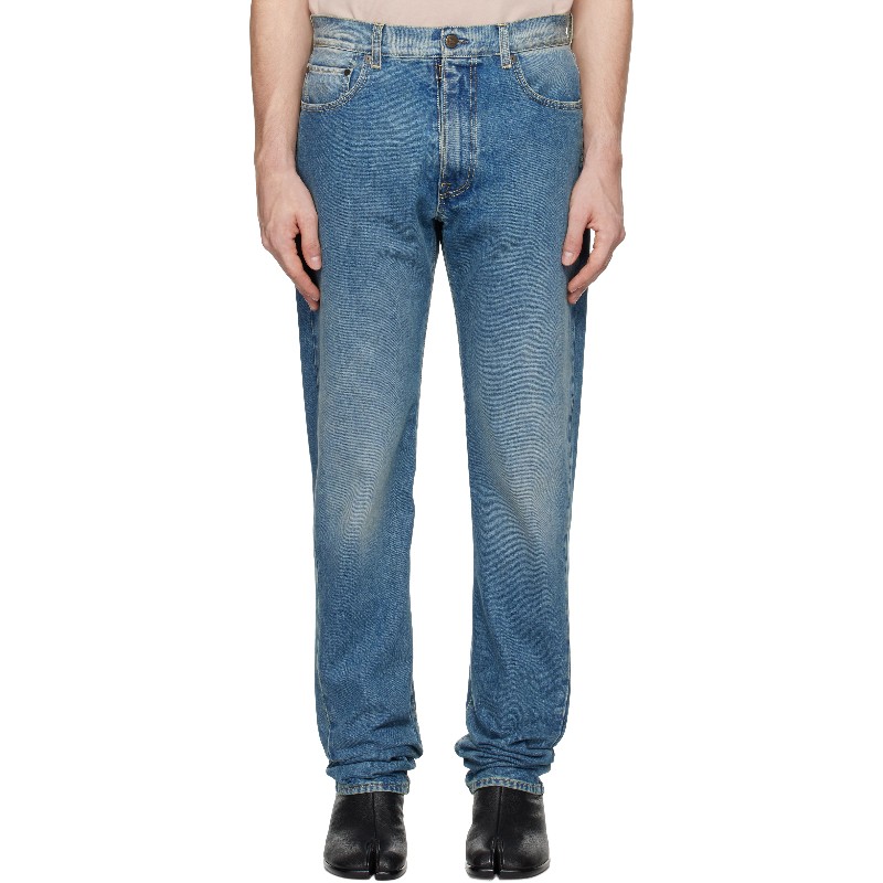 메종마르지엘라 블루 턴업 데님 진 S50LA0232 S30561 985 Medium blue
