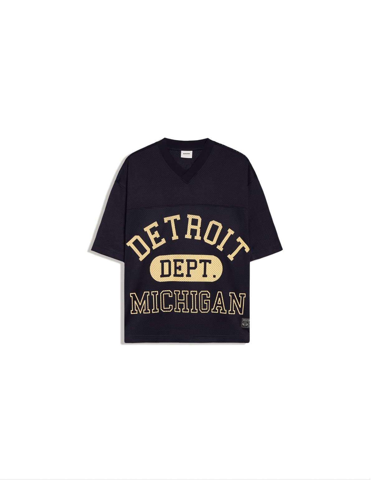 버쉬카 메시 프린트 브이넥 반팔 티셔츠 2942/291 NAVY