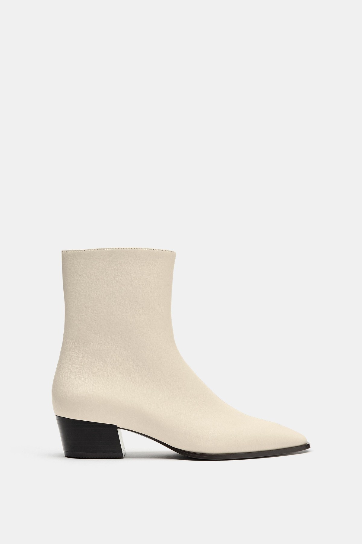 자라 레더 블록힐 앵클 부츠 2158/810/286 BEIGE