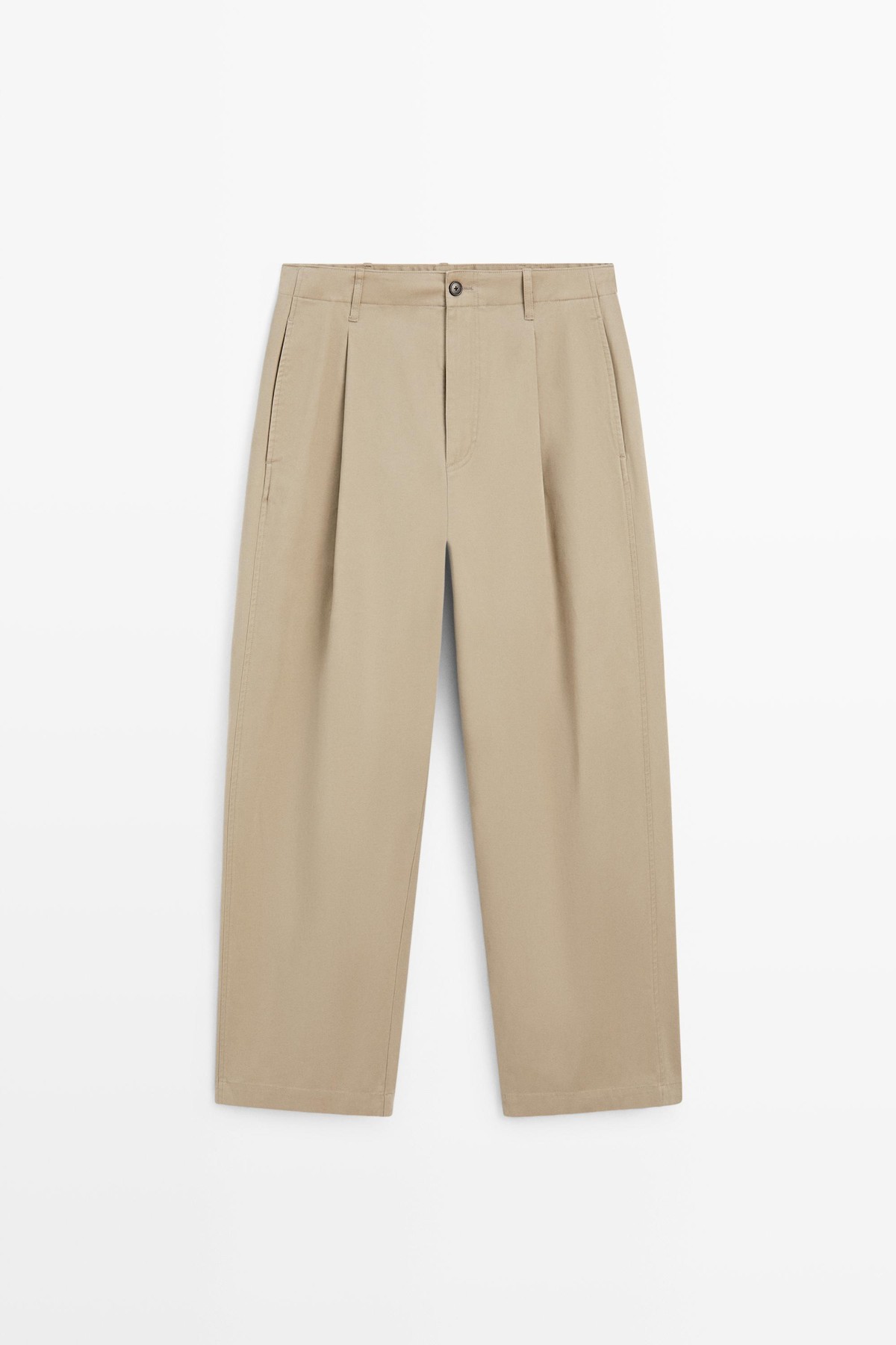 마시모두띠 플리츠 배럴핏 코튼 팬츠 0184/700 BEIGE