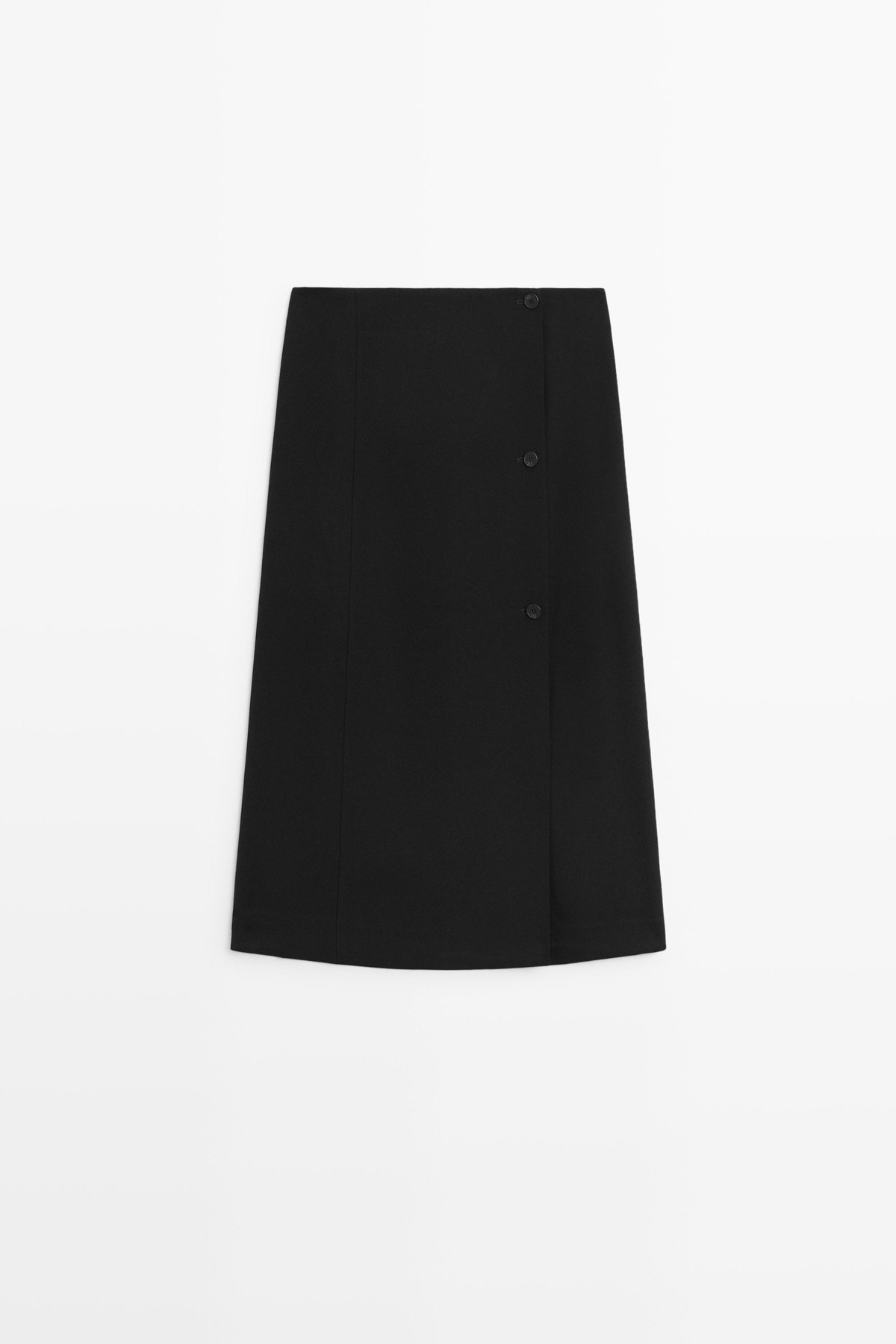 마시모두띠 버튼 디테일 A라인 미디 스커트 5296/510 BLACK