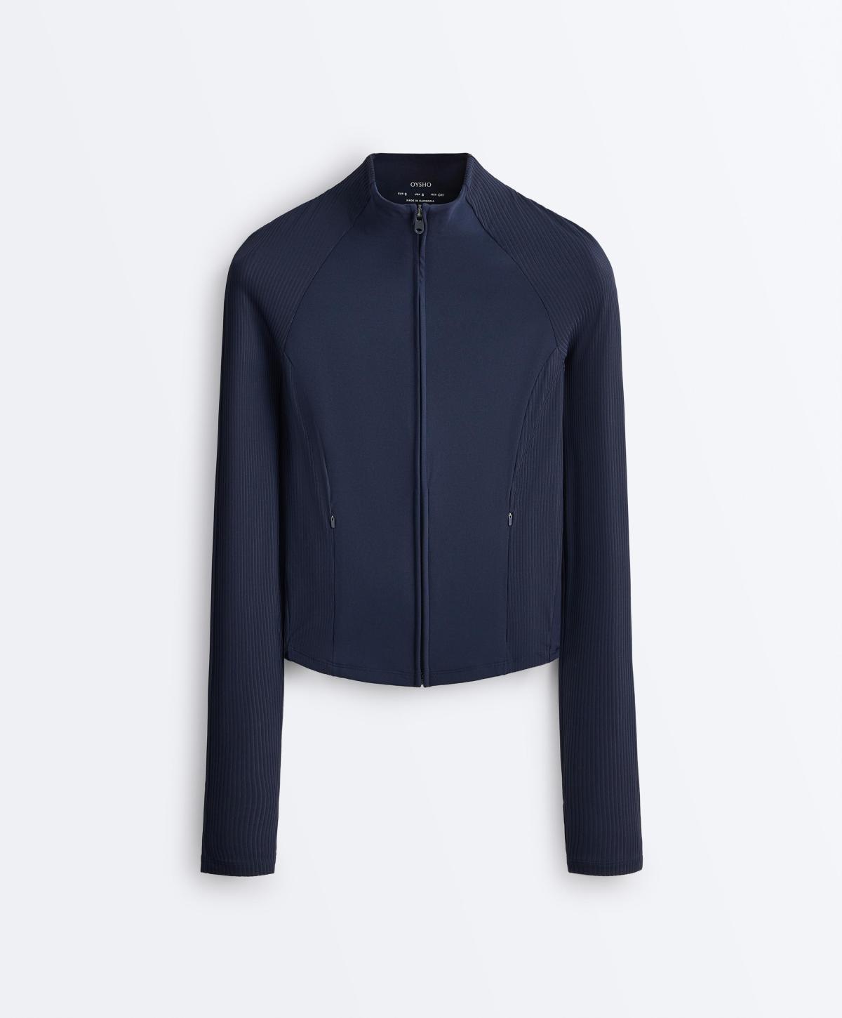 오이쇼 립 디테일 테크니컬 집업 자켓 1645/332/408 NAVY BLUE