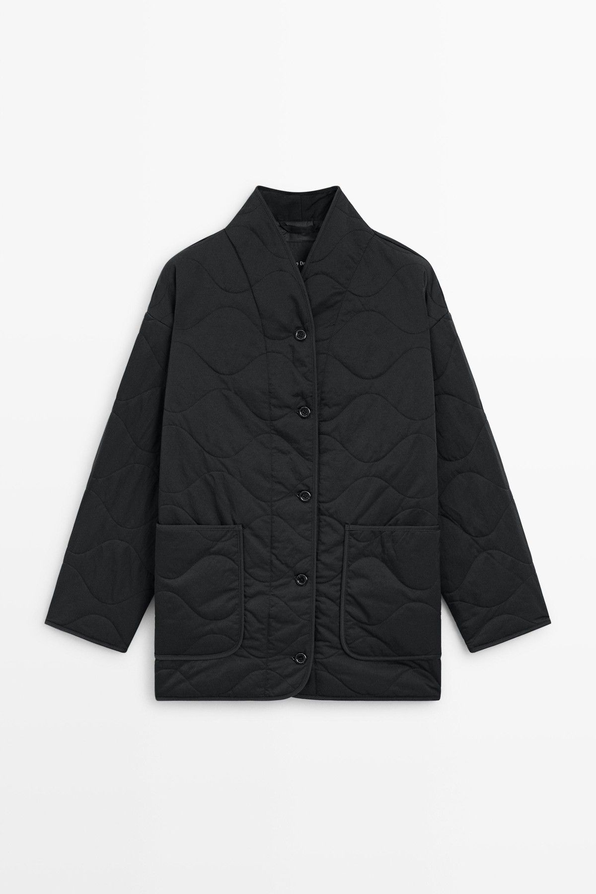 마시모두띠 하이칼라 경량 퀼팅 코트 6742/132 BLACK