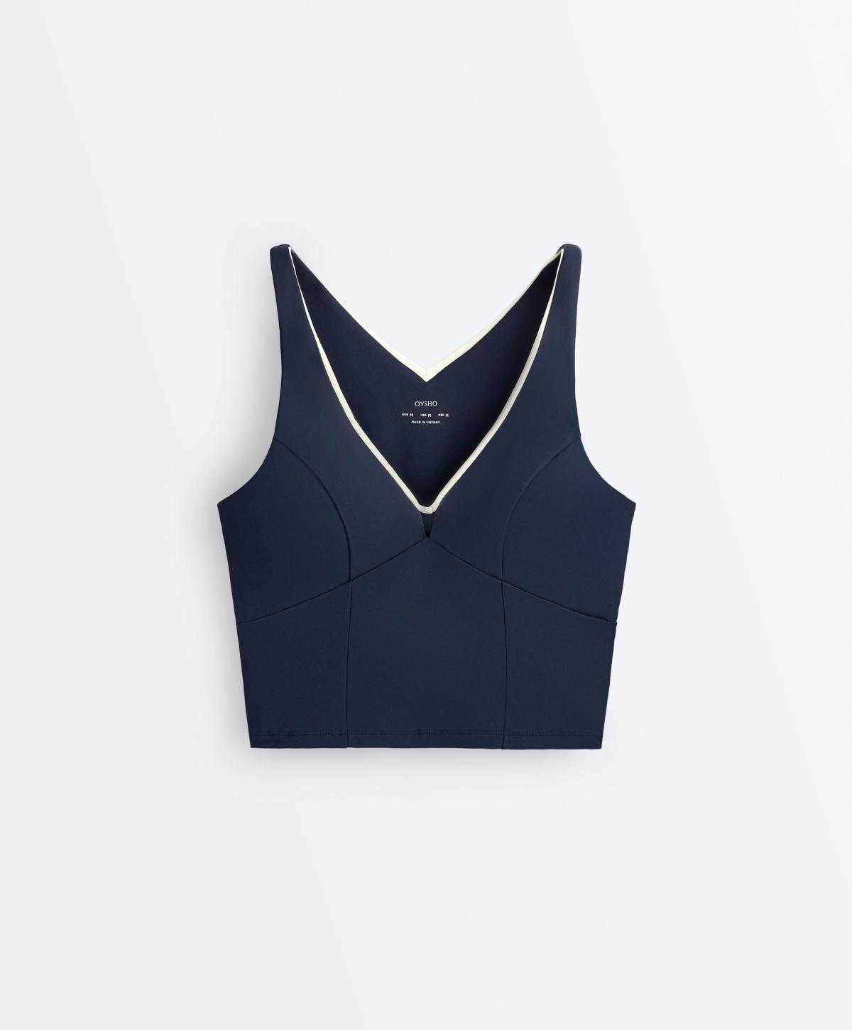 오이쇼 브이넥 스트랩 크롭 탱크탑 4294/904/408 NAVY BLUE