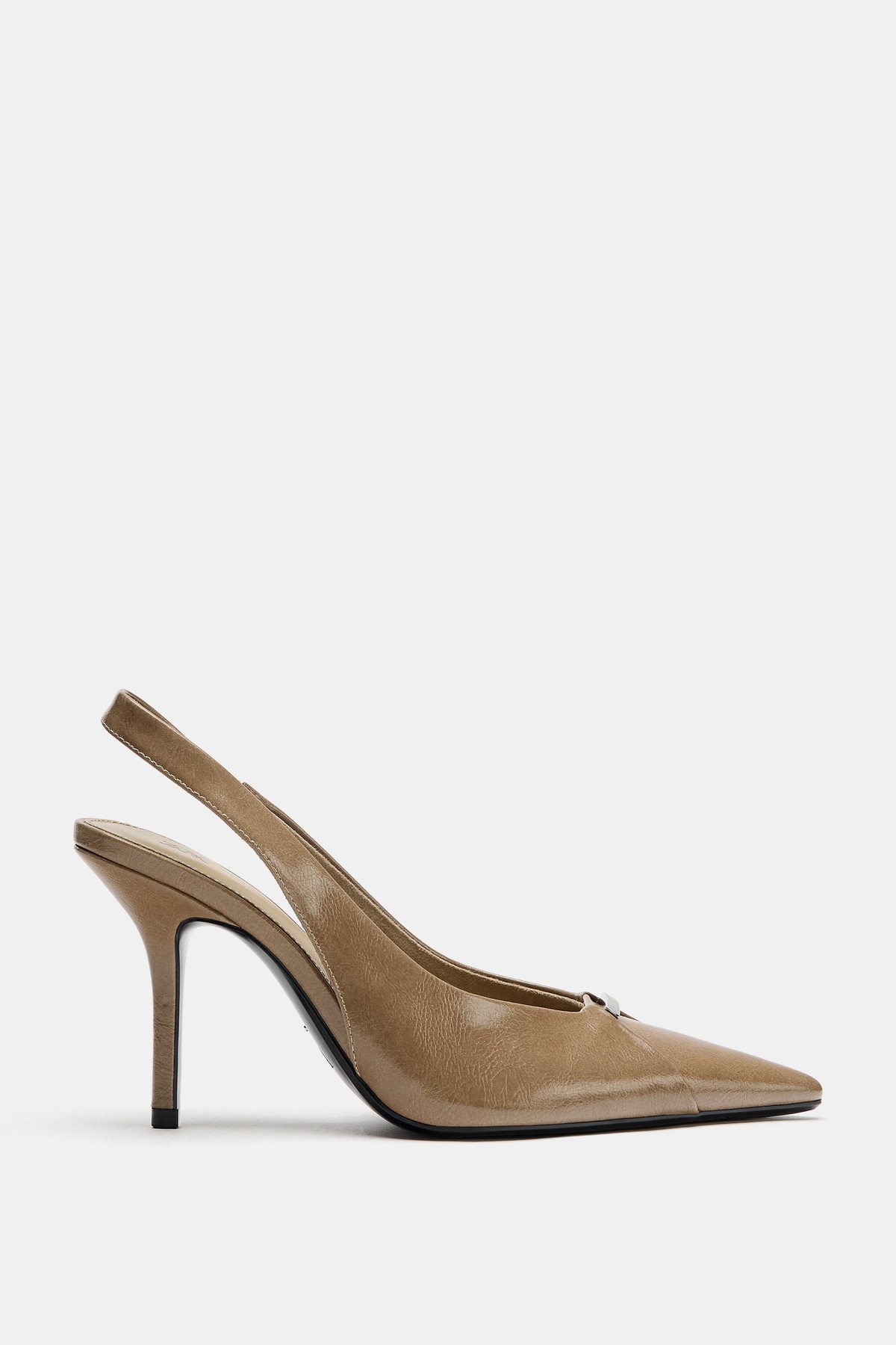 자라 페이턴트 슬링백 하이힐 슈즈 1226/810/131 TAUPE GREY