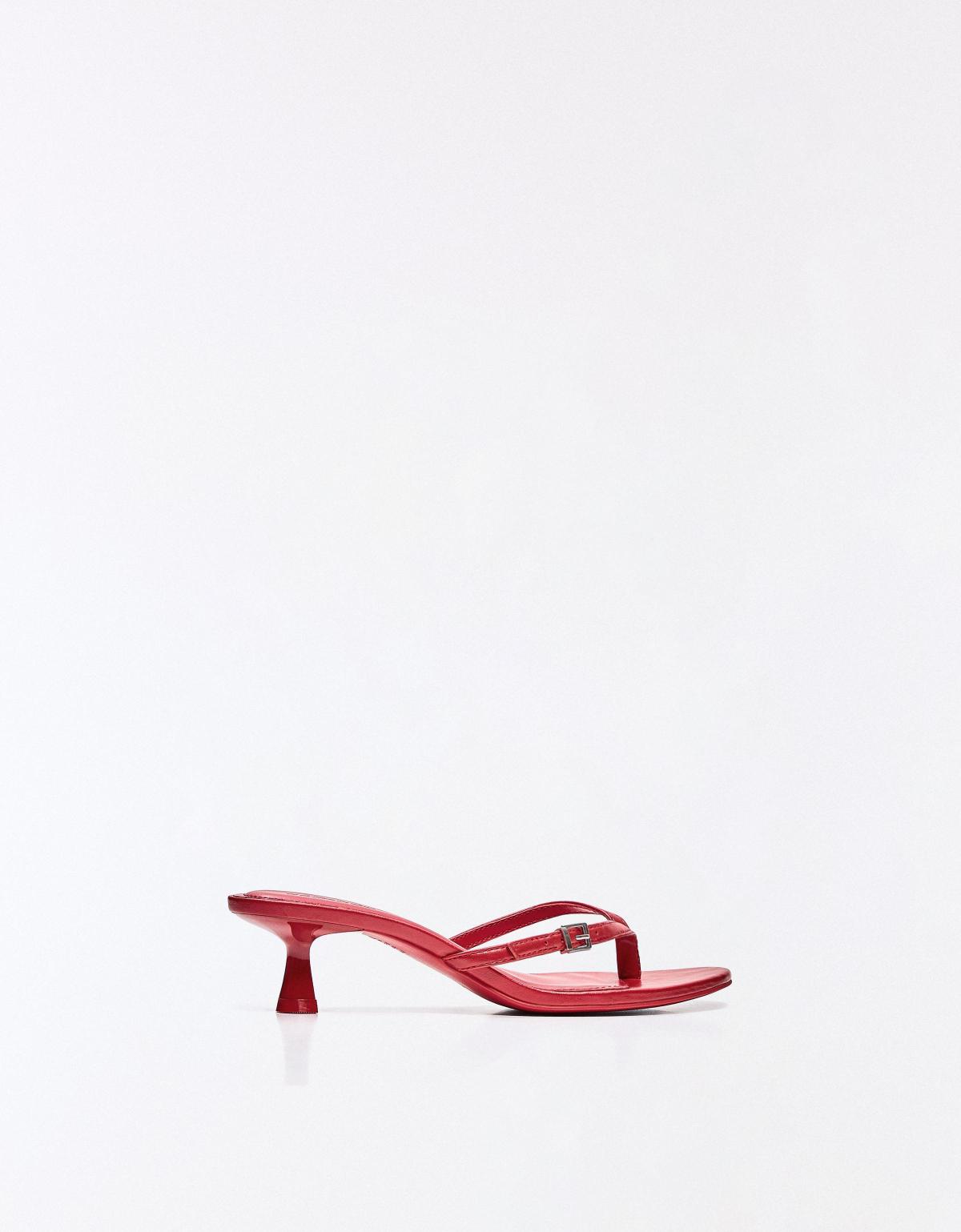 버쉬카 버클 토포스트 힐 샌들 1704/864 RED