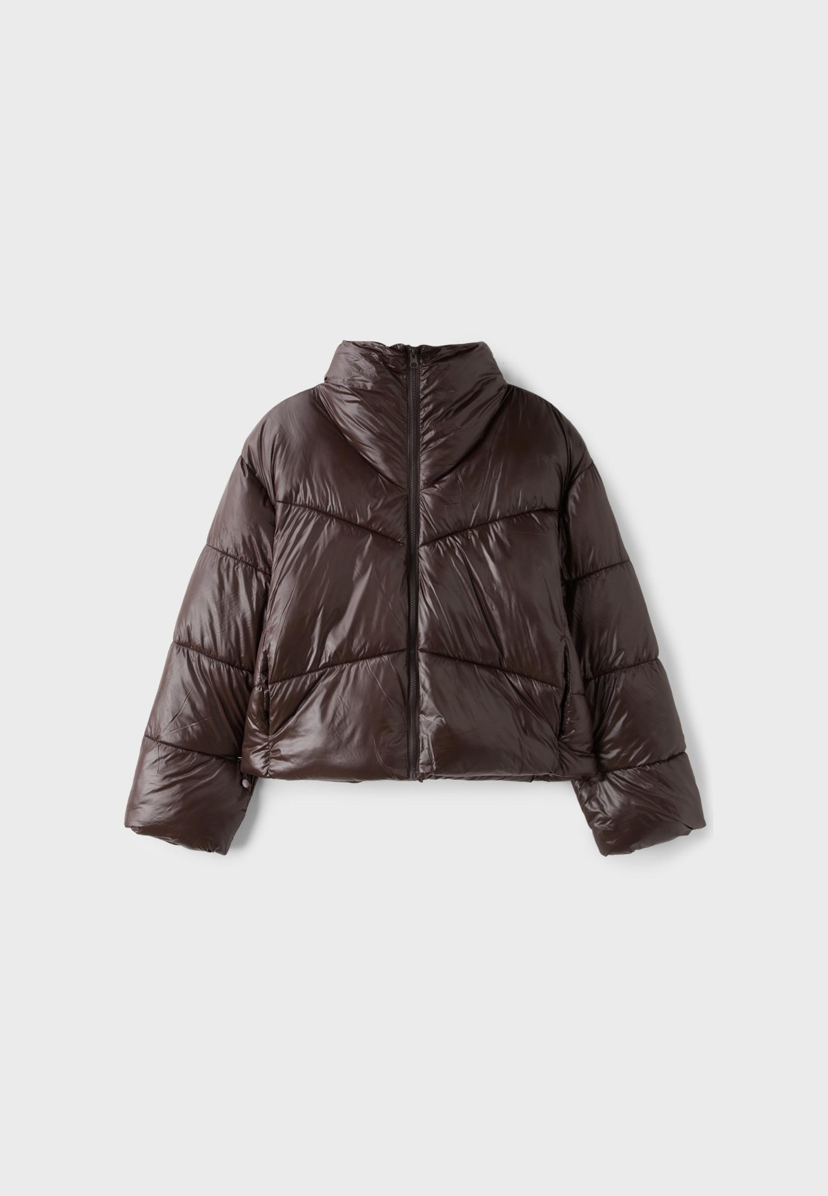 스트라디바리우스 하이넥 크롭 숏 패딩 자켓 8627/706/400 BROWN