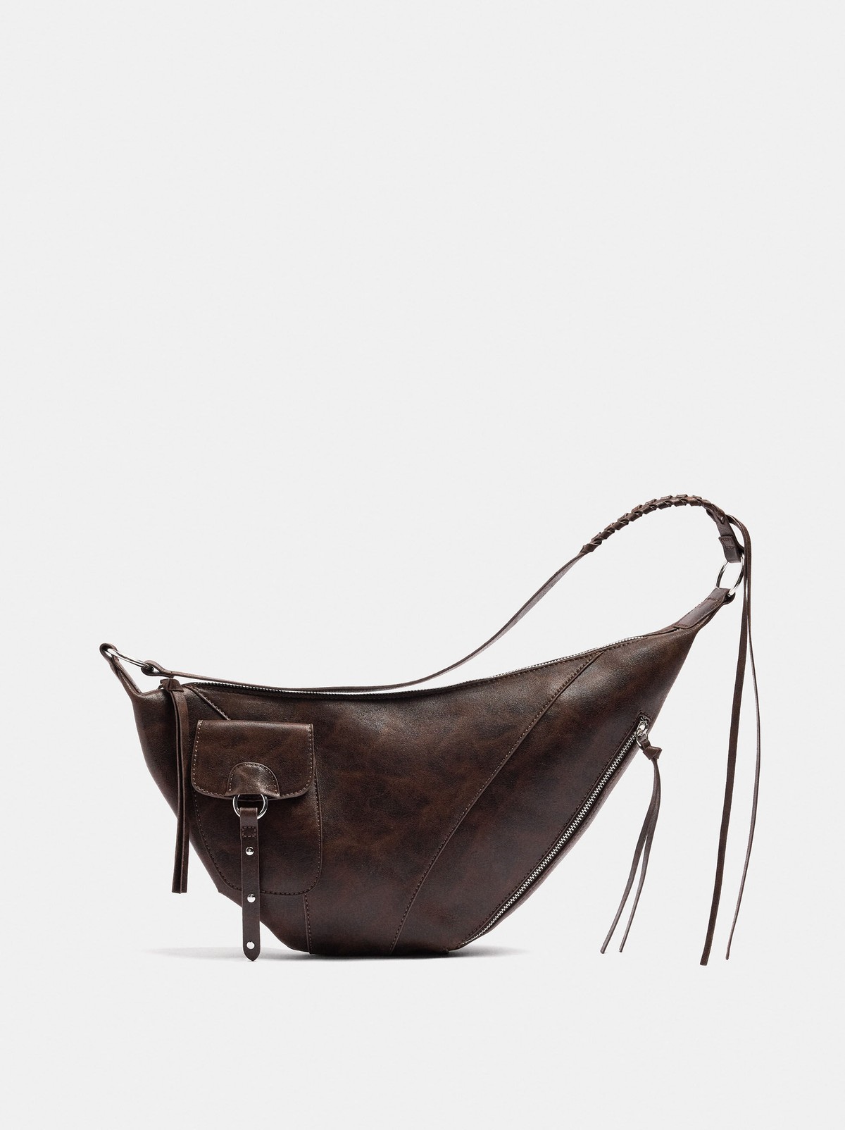 팔포이즈 비대칭 브레이드 스트랩 숄더백 251565 BROWN