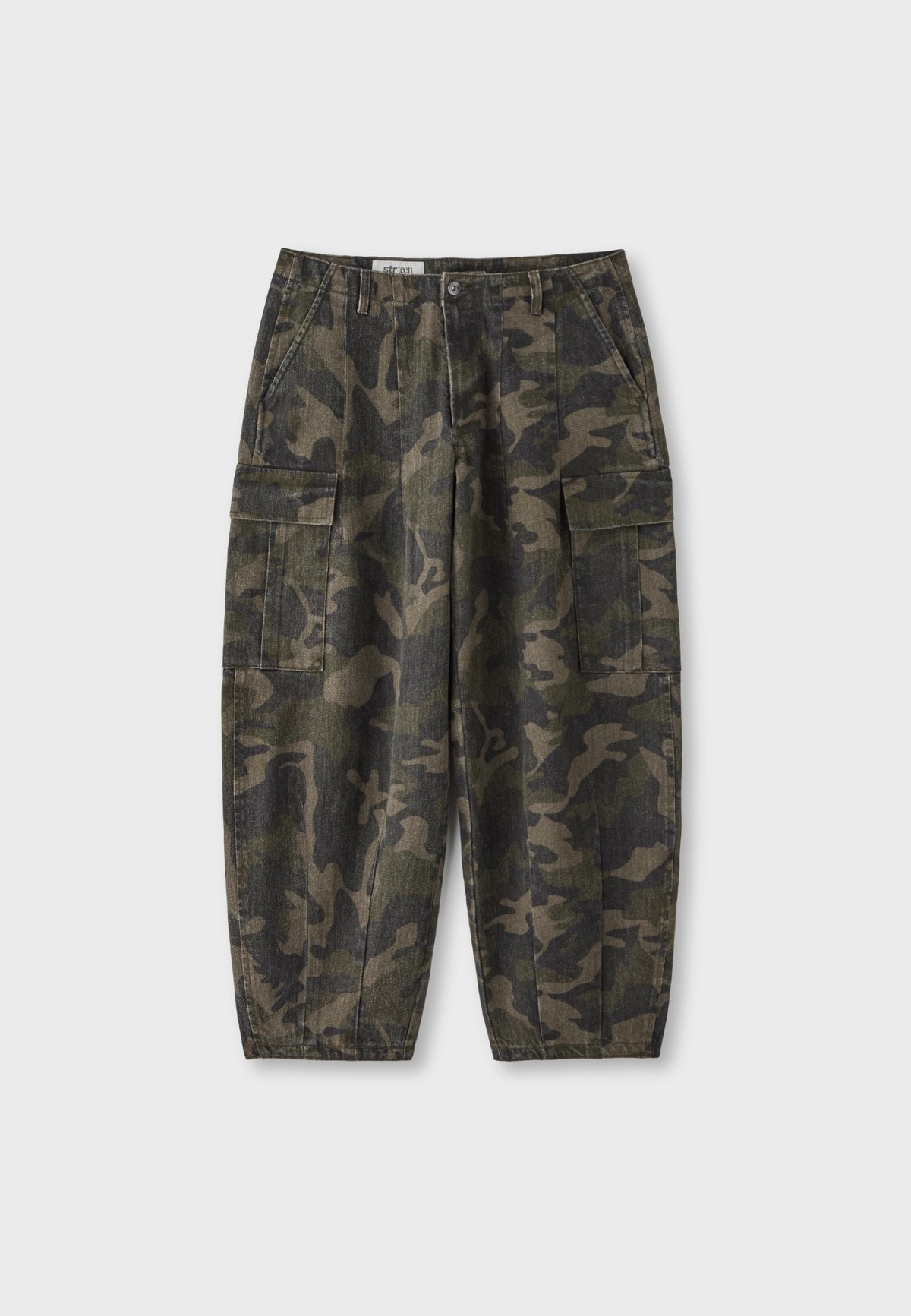 스트라디바리우스 카모 프린트 와이드 카고 팬츠 8296/872/540 KHAKI