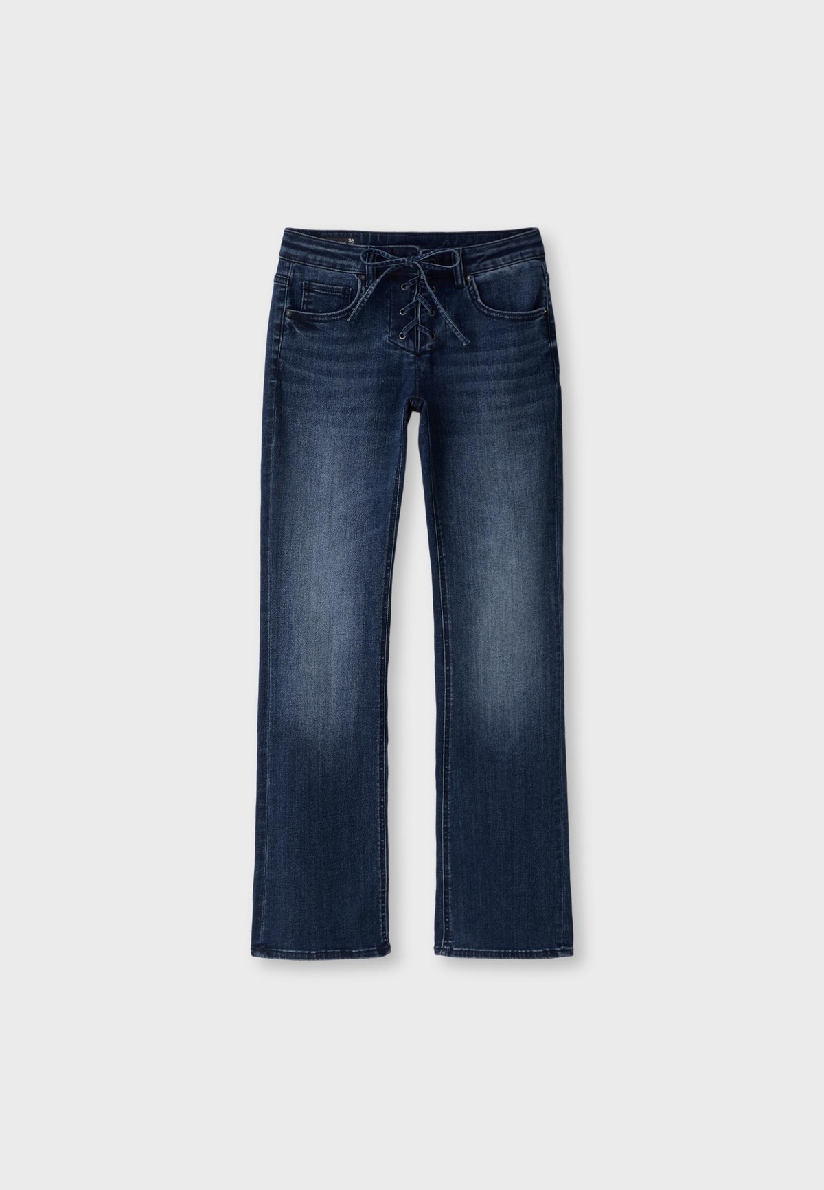 스트라디바리우스 타이 디테일 부츠컷 청바지 4812/273/718 BLACK DENIM WASHED EFFECT