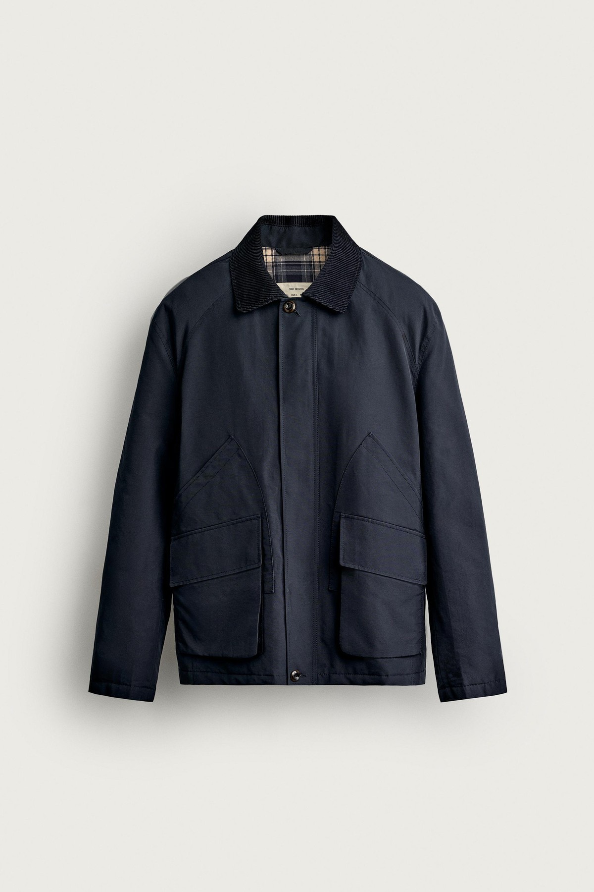 자라 레귤러핏 코듀로이 칼라 자켓 2753/253/422 DARK NAVY