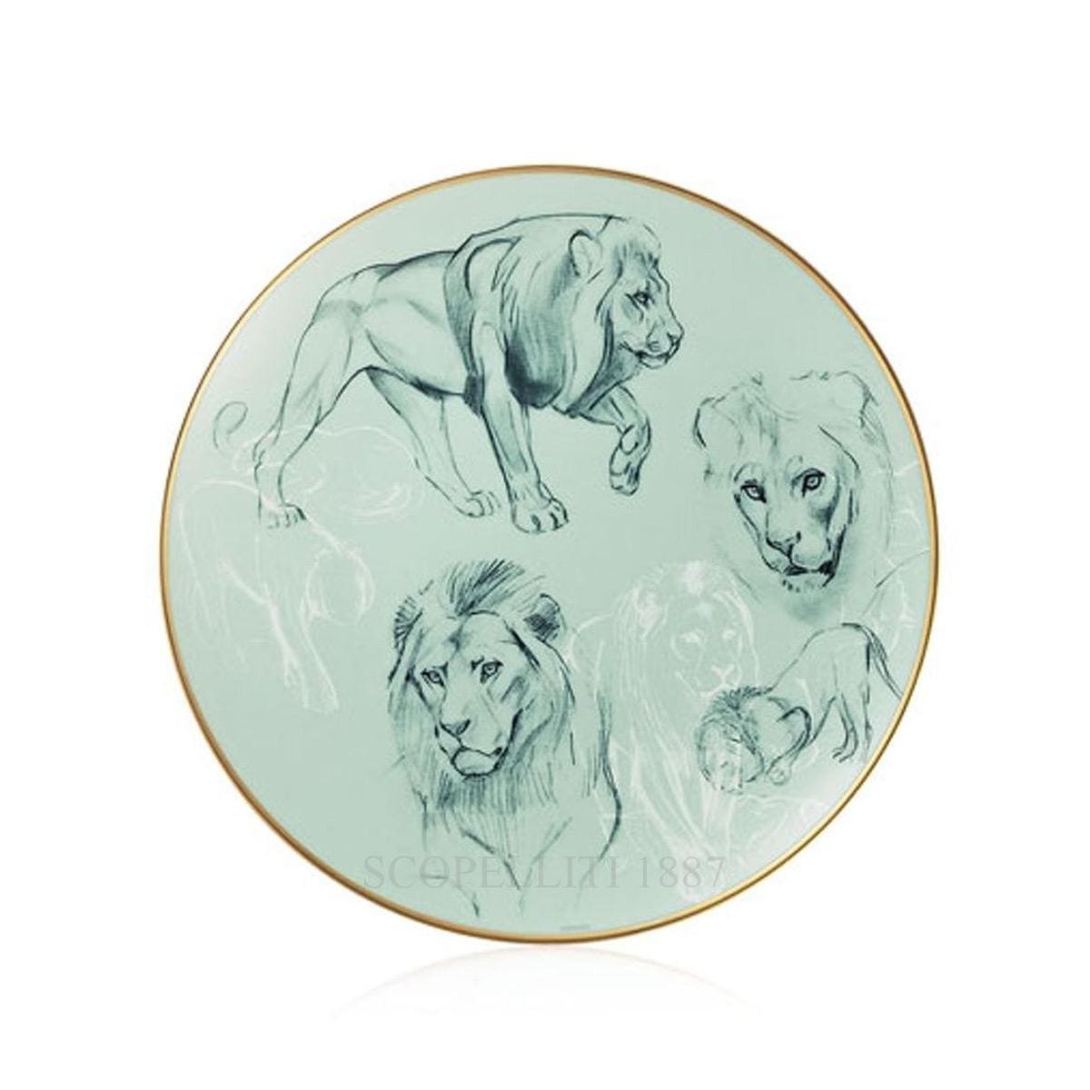 Hermes Carnets d’Equateur Dessert Plate Lions 1