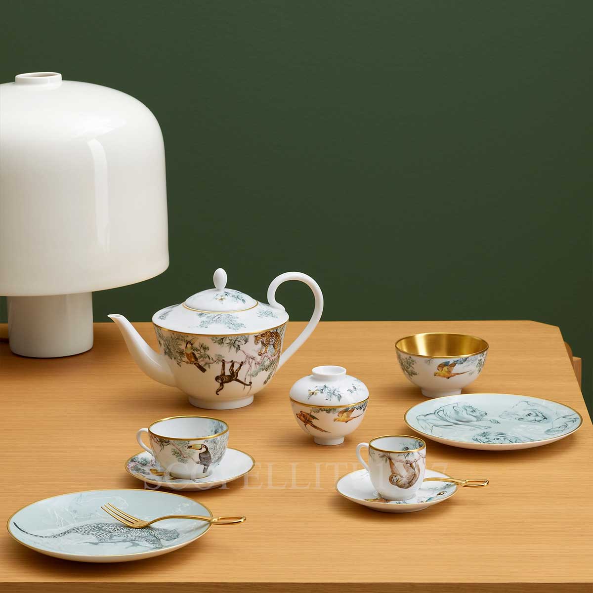 Hermes Carnets d’Equateur Dessert Plate Lions 2