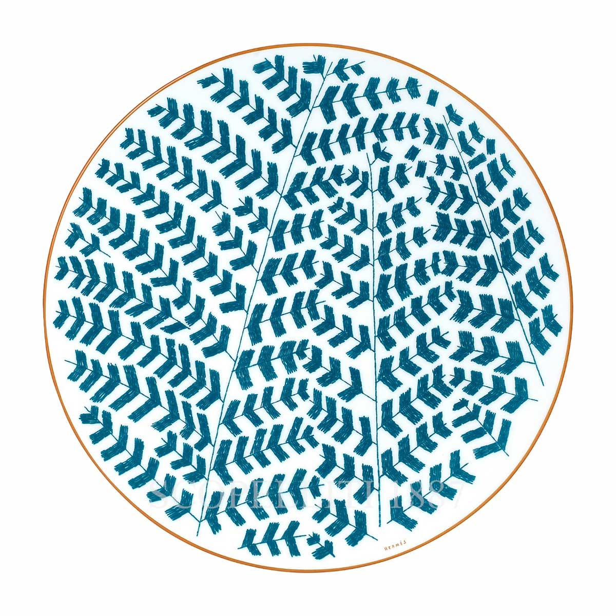Hermes A Walk in the Garden Dinner Plate Blue 1