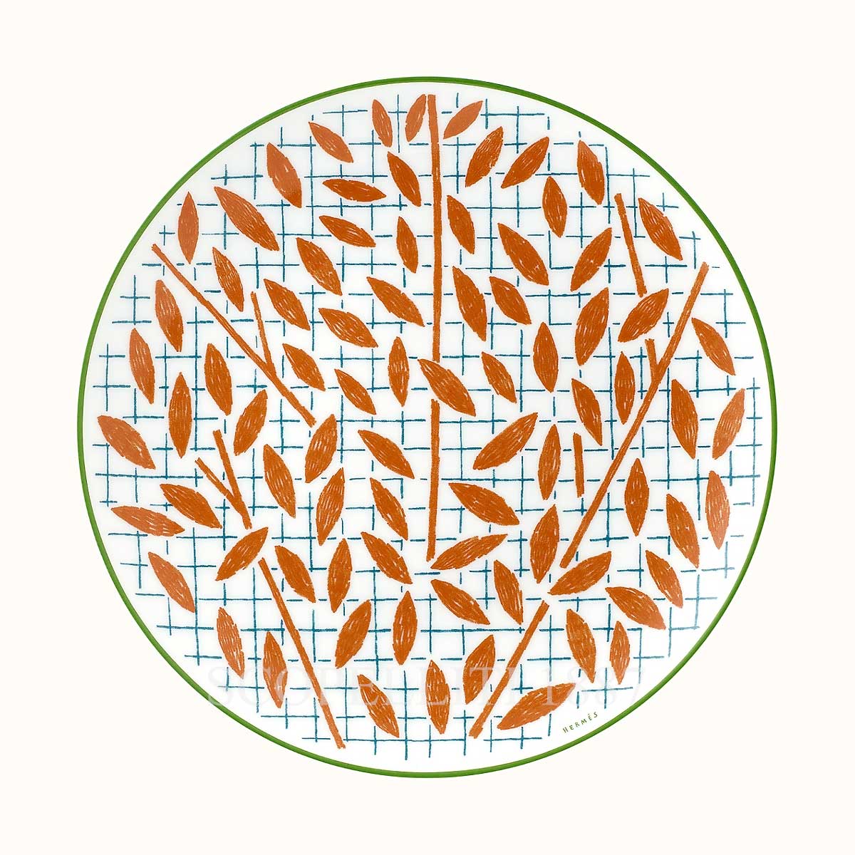 Hermes A Walk in the Garden Dessert Plate Orange 1