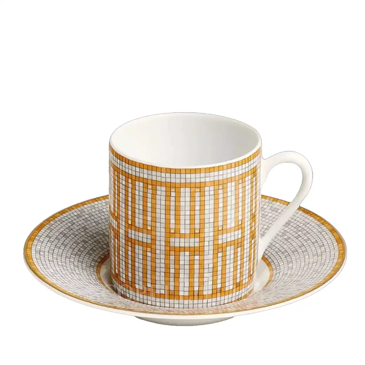 Hermès Mosaique au 24 Coffee Cup and Saucer Set for 2 1