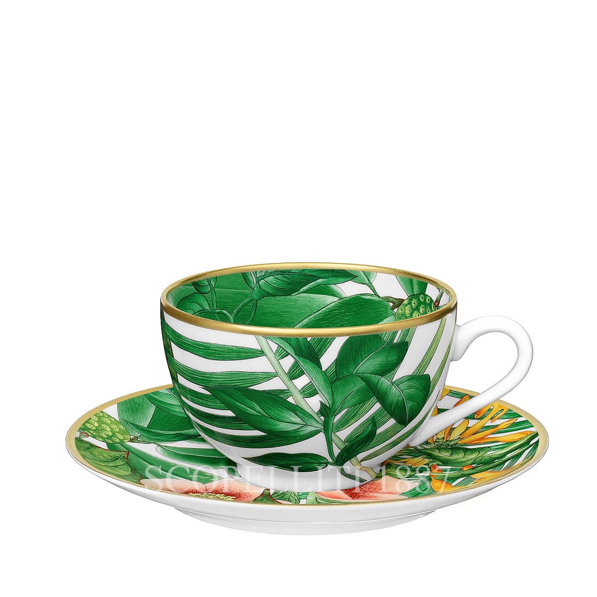 Hermes Passifolia Tea Cup and Saucer - Set of 2 1
