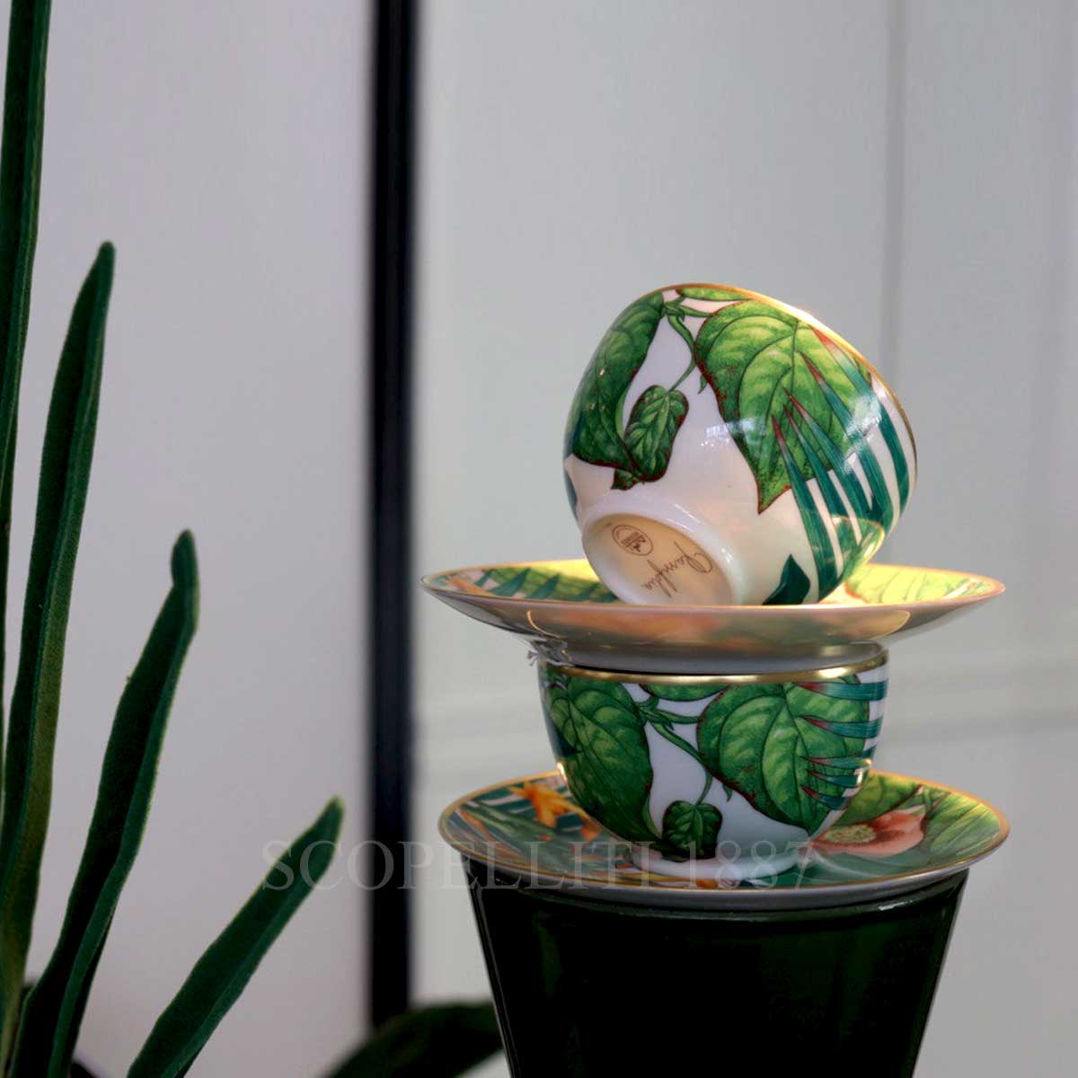Hermes Passifolia Tea Cup and Saucer - Set of 2 3