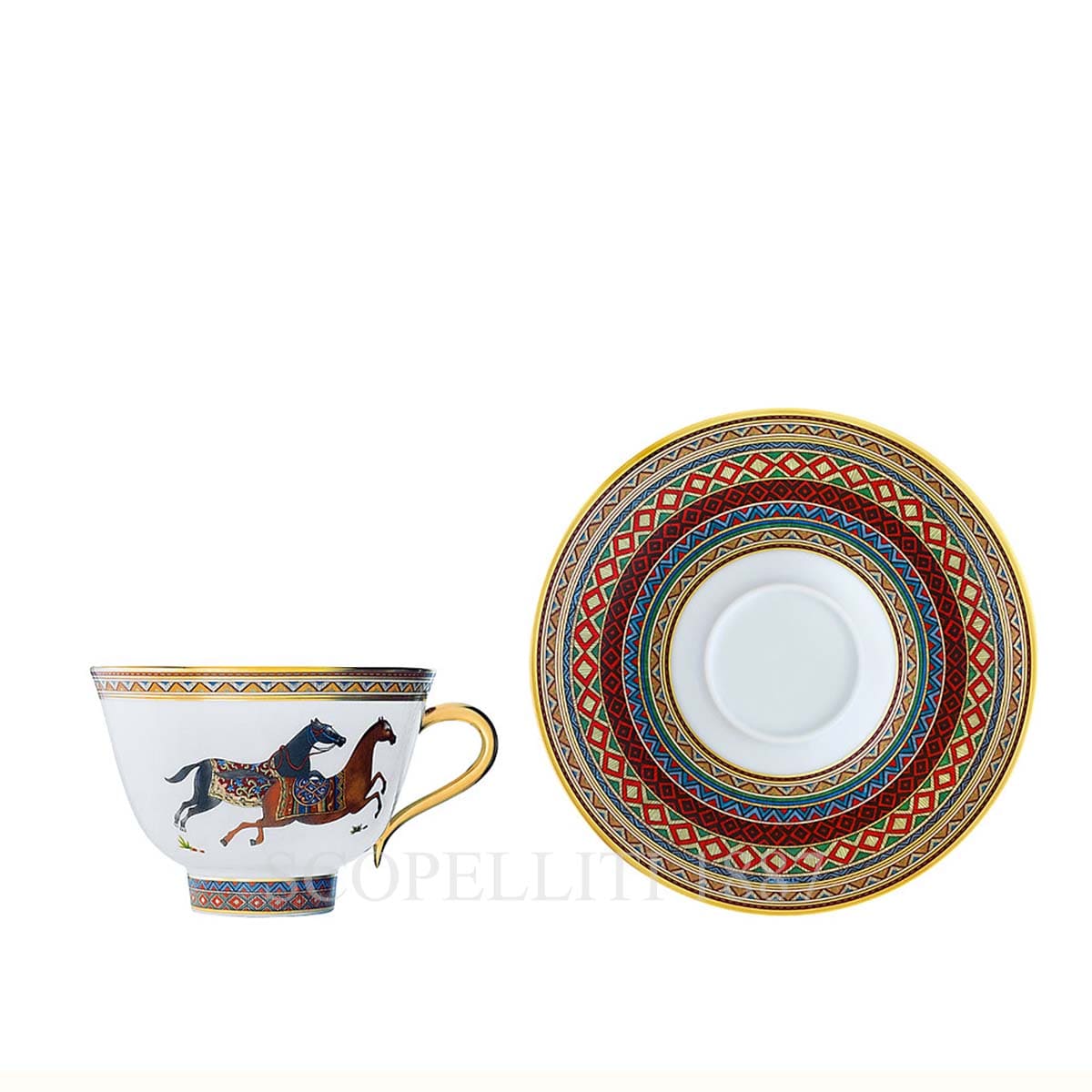 Hermès Cheval d’Orient Set of 2 Tea Cups Pattern No. 1 1