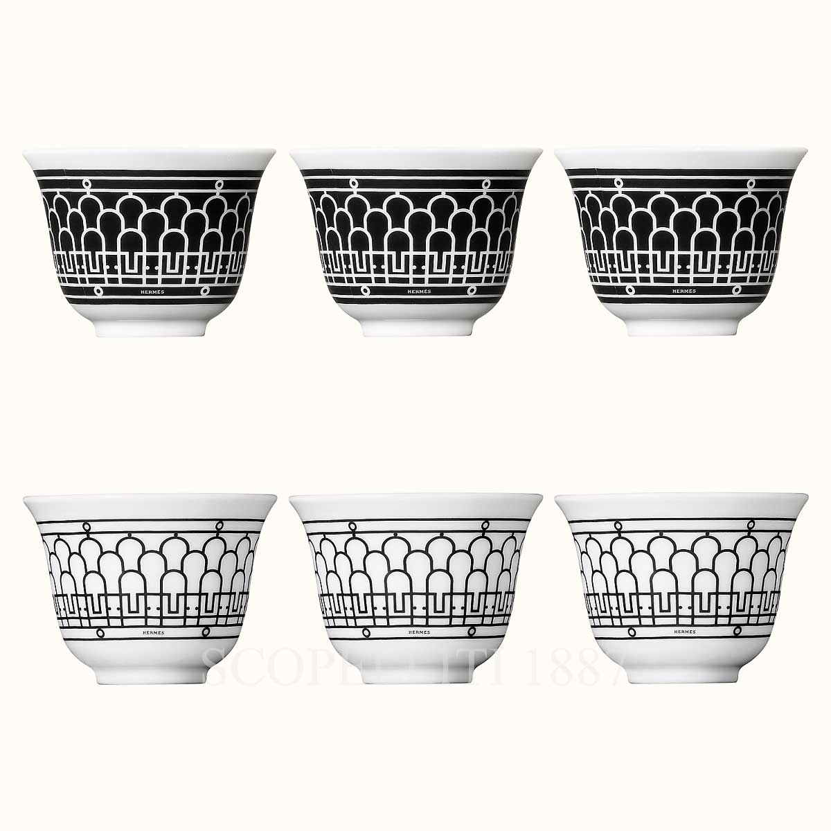 Hermès H Deco Set of 6 Small Cups Mini Model 1