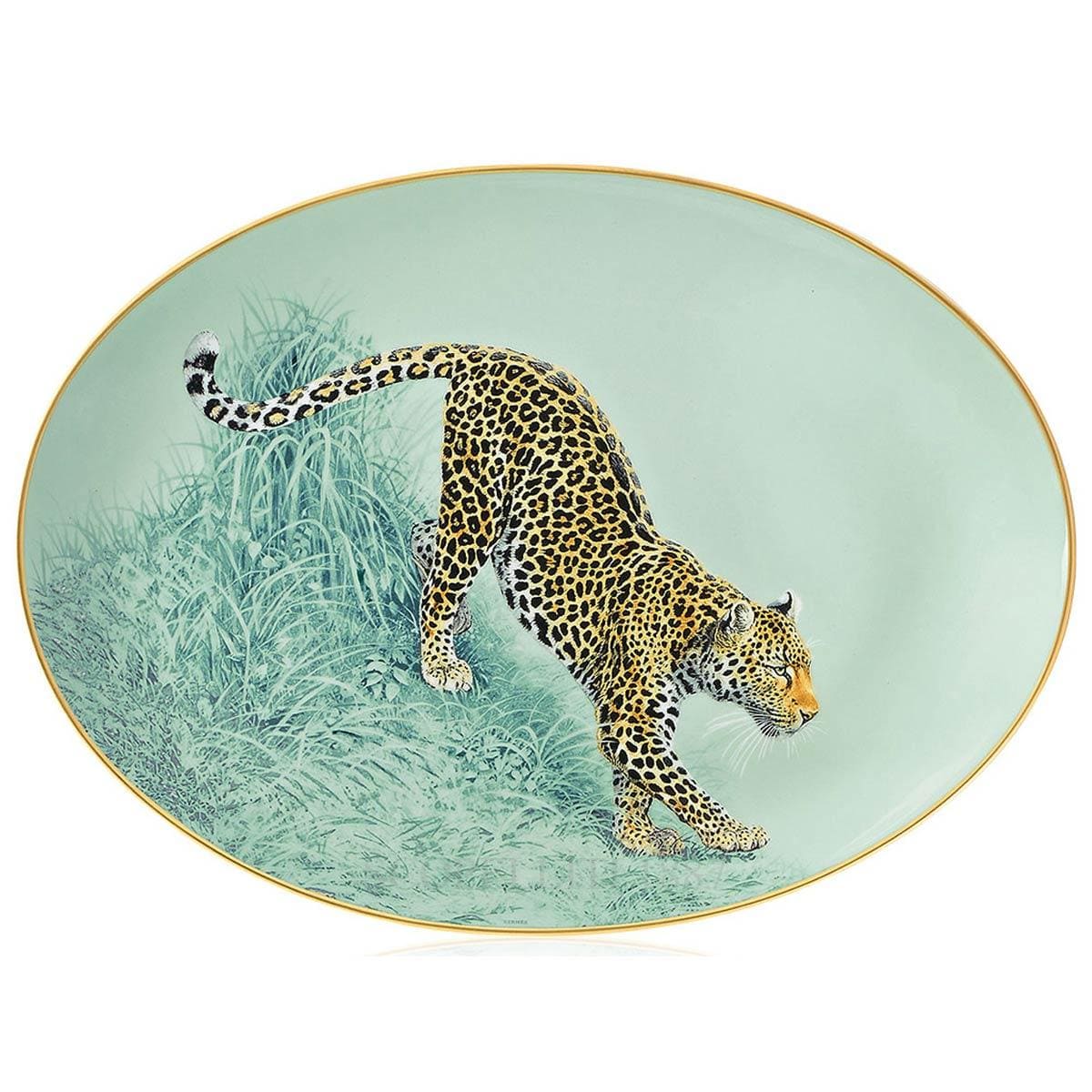 Hermes Carnets d'Equateur Oval Platter Small 1