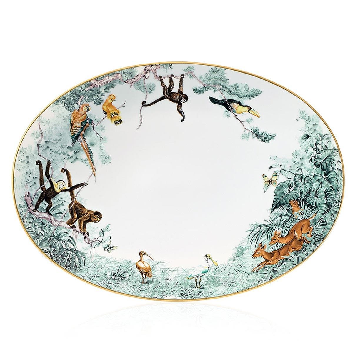 Hermes Carnets d'Equateur Oval Platter Medium 1