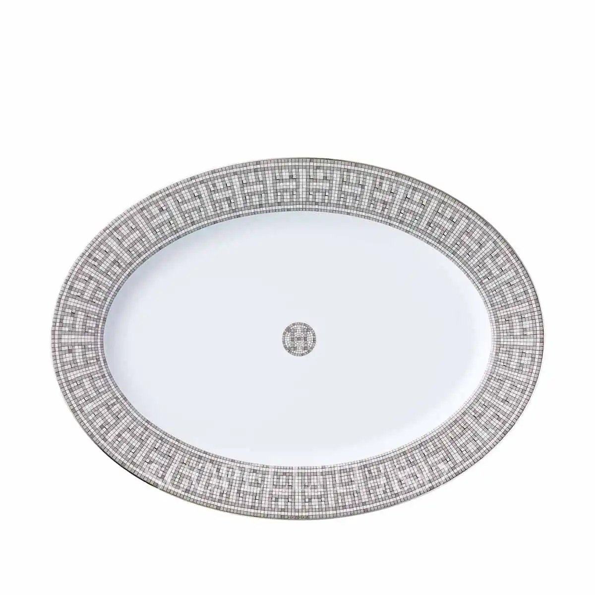 Hermès Mosaique au 24 Platinum Small Oval Platter 1