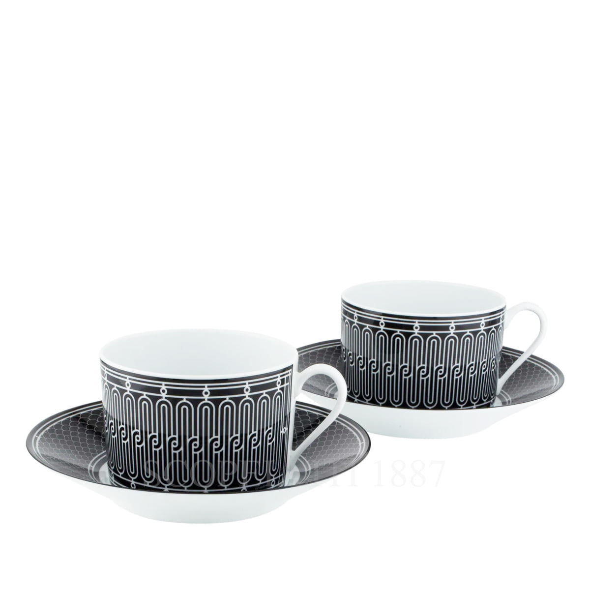 Hermès H Deco Breakfast Cup and Saucer Set for 2 1