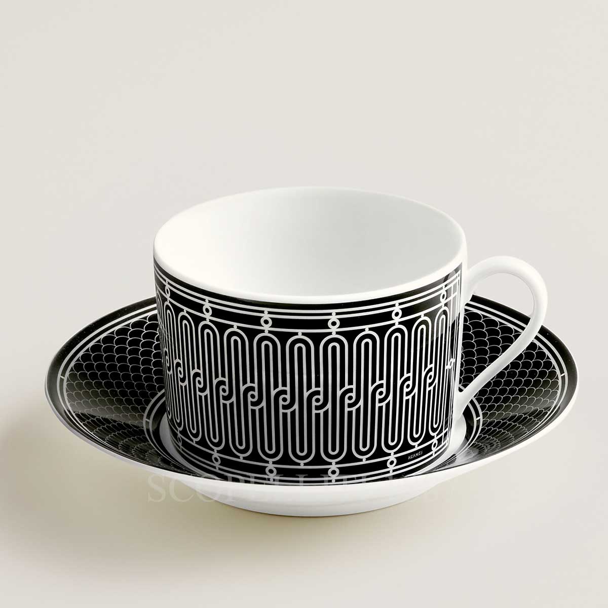 Hermès H Deco Breakfast Cup and Saucer Set for 2 2