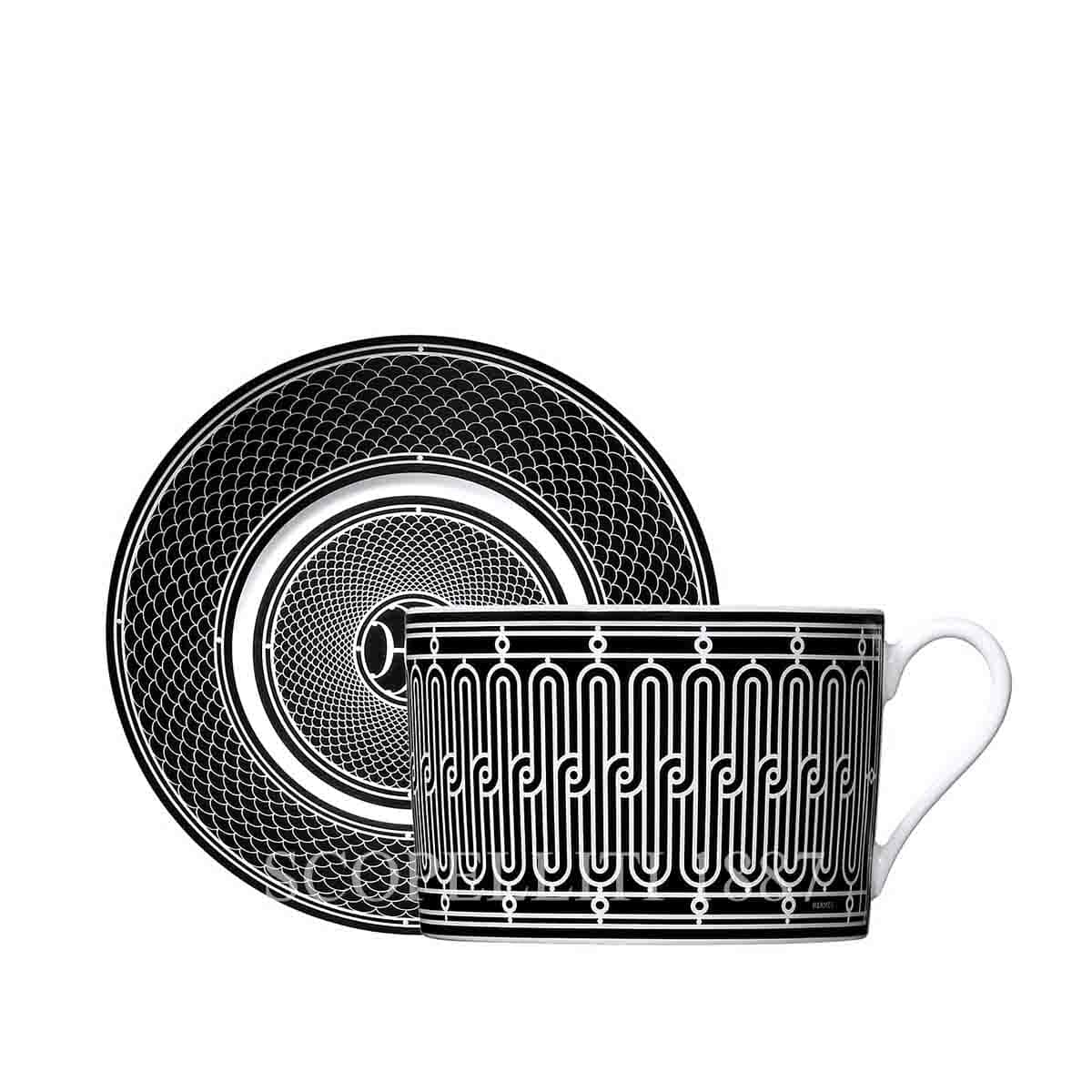 Hermès H Deco Breakfast Cup and Saucer Set for 2 4