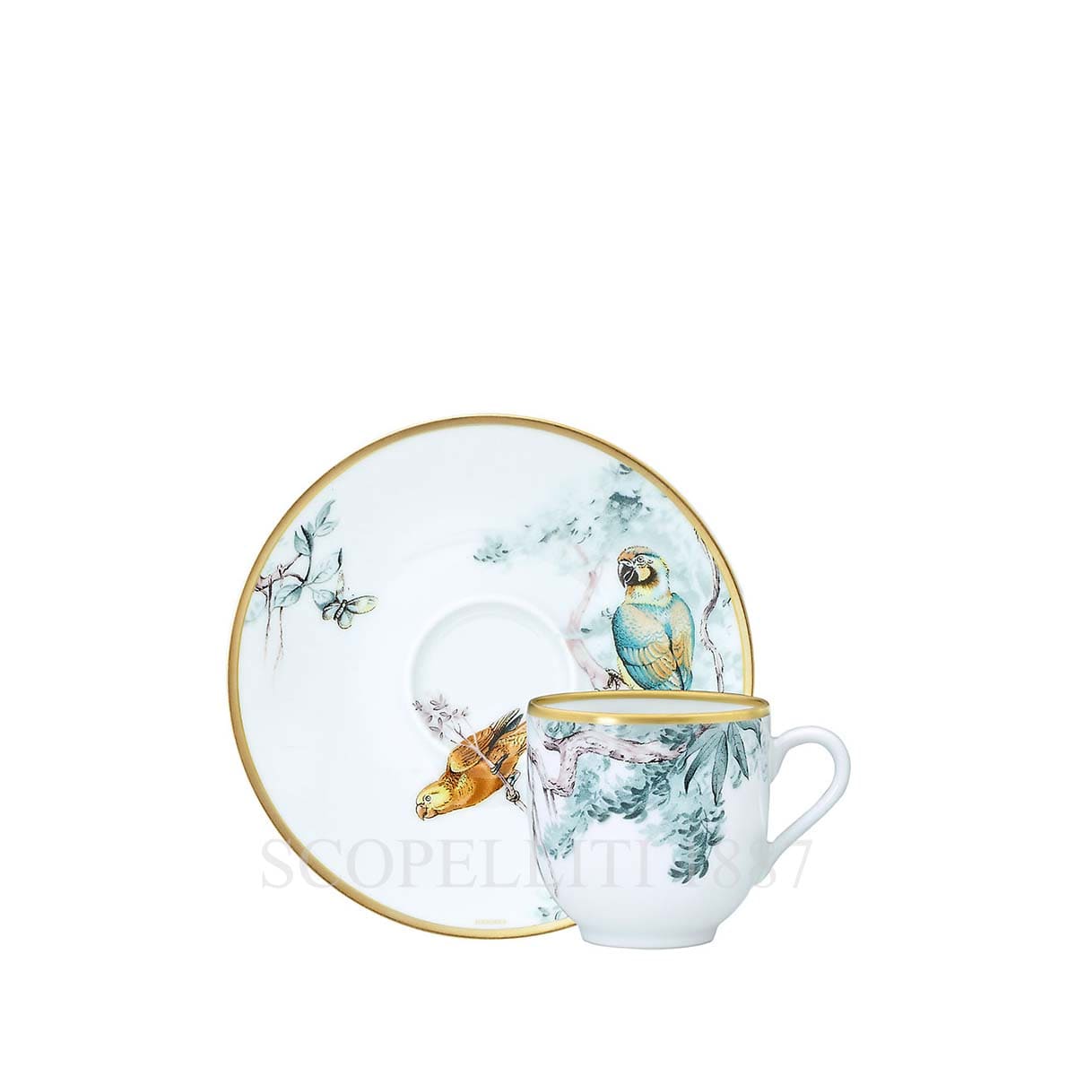 Hermes Carnets d'Equateur Coffee Cup and Saucer - Set of 2 1