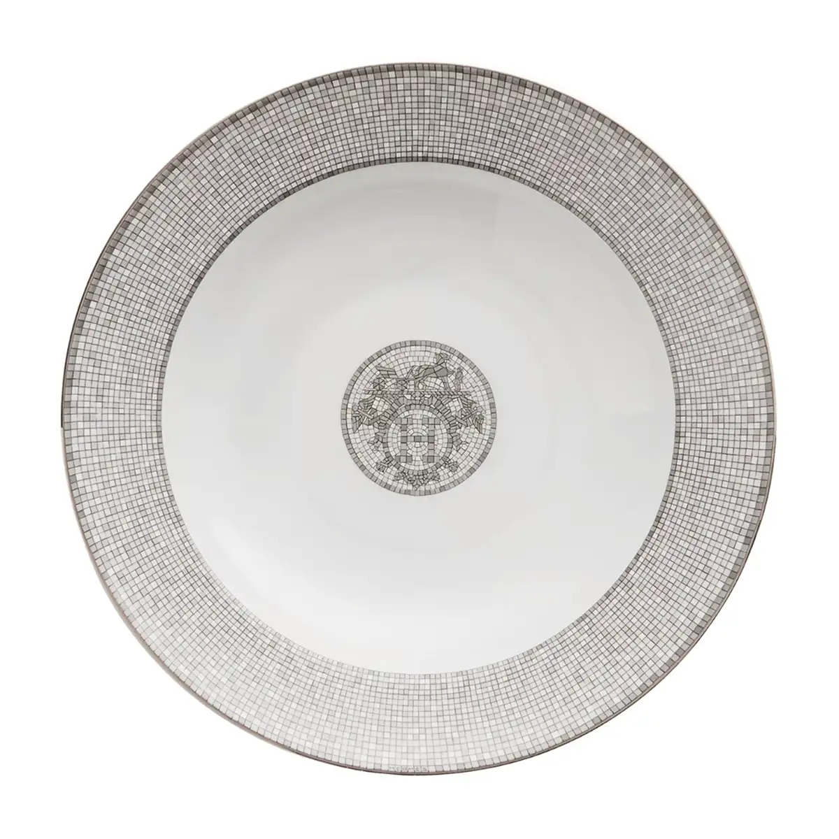 Hermès Mosaique au 24 Platinum Round Deep Platter 1