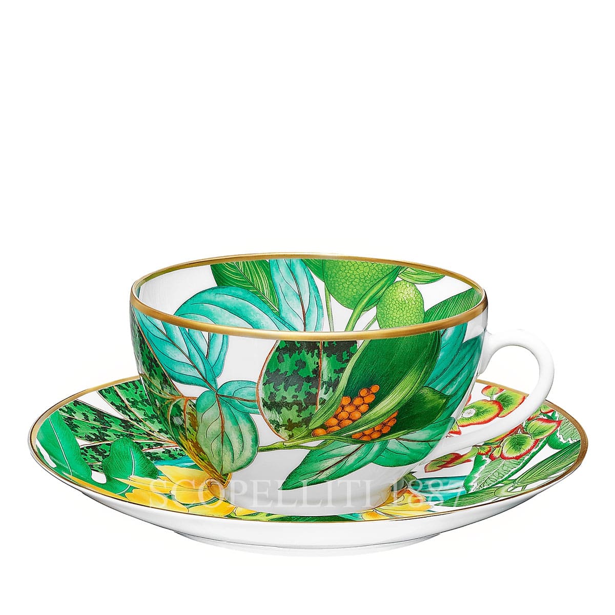 Hermes Passifolia Breakfast Cup and Saucer - Set of 2 1