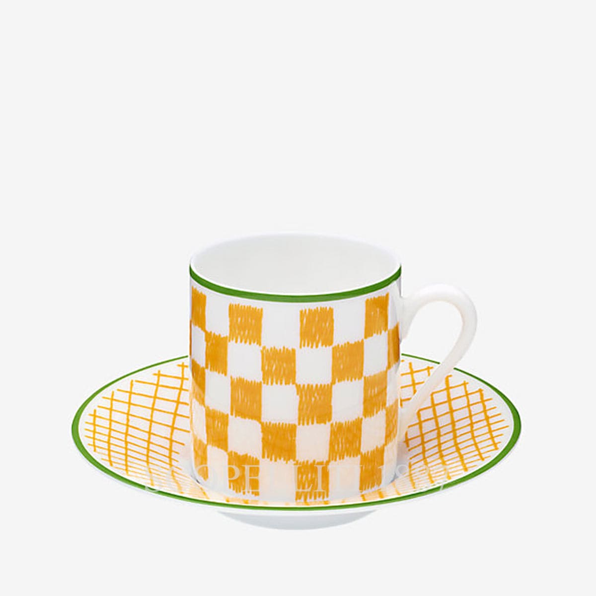 Hermes Coffee Cup A walk in the Garden Yellow - Set of 2 1