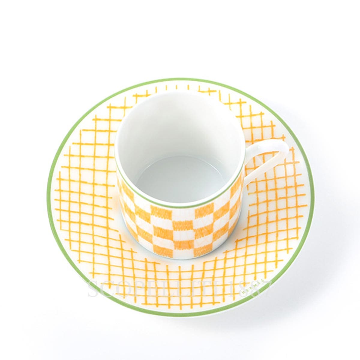 Hermes Coffee Cup A walk in the Garden Yellow - Set of 2 2