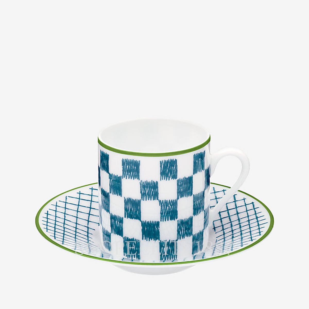 Hermes Coffee Cup A walk in the Garden Blue - Set of 2 1