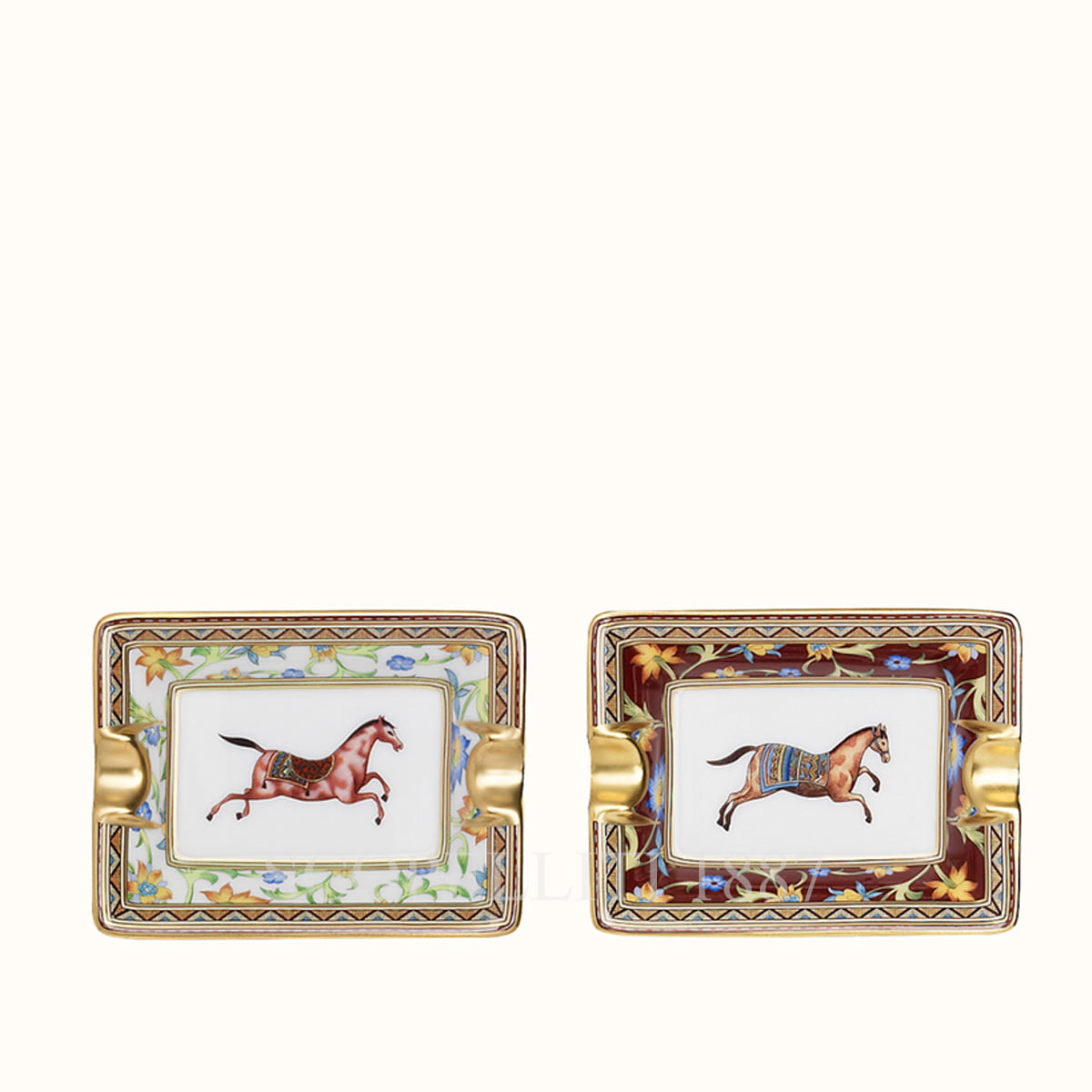 Hermes Mini Ashtray Cheval d'Orient - Set of 2 1