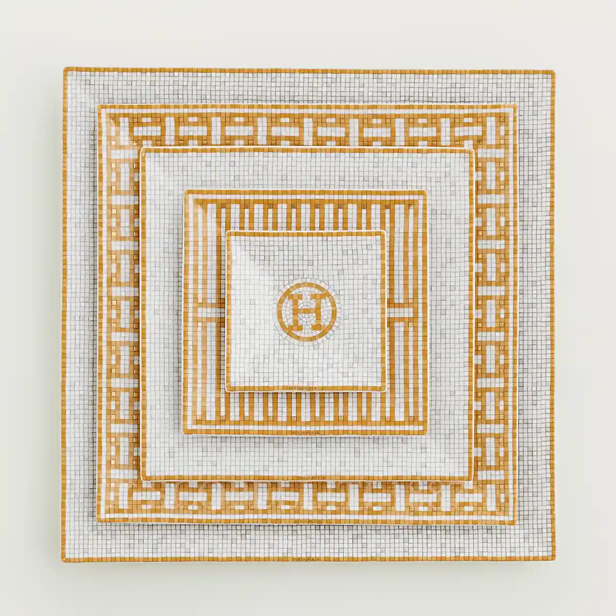 Hermès Mosaique au 24 Square Plate Set of 5 1