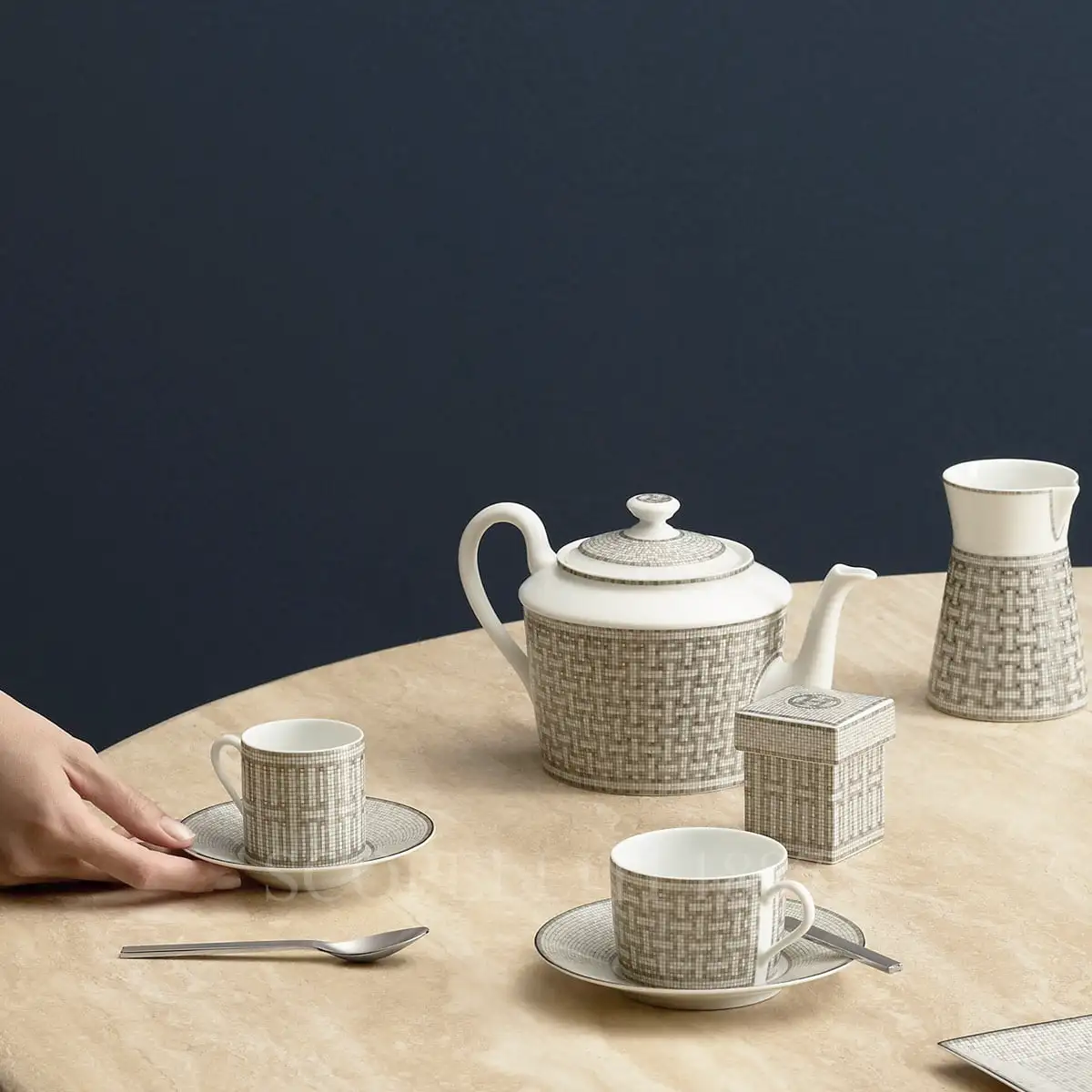 Hermès Mosaique au 24 Platinum Tea Set 2