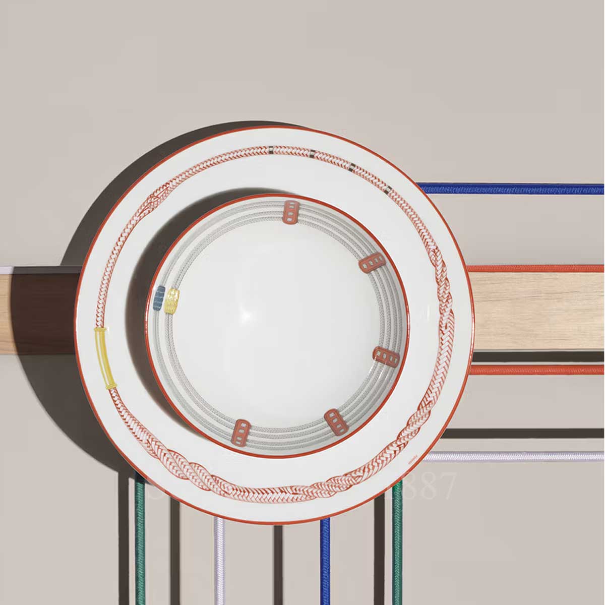 Hermes Dinner Plate Tressages Equestres 3