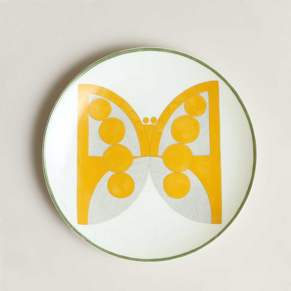 Hermes Dessert Plate Animaux Nattes Butterfly 1