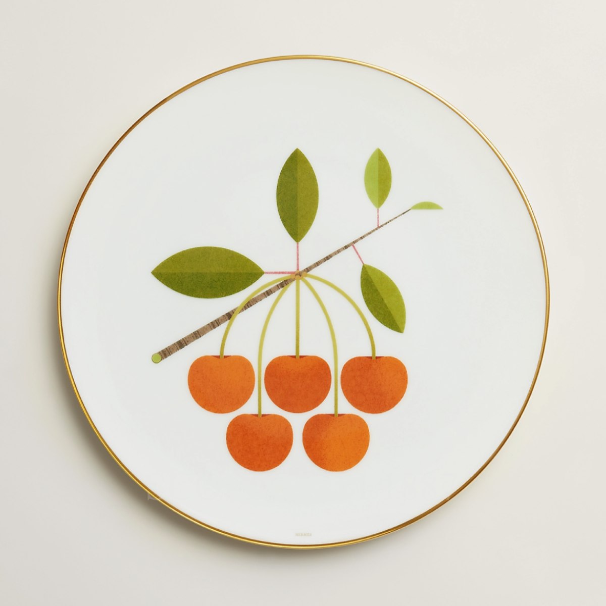 Hermes Kaorumi Dessert Plate Cherry 1