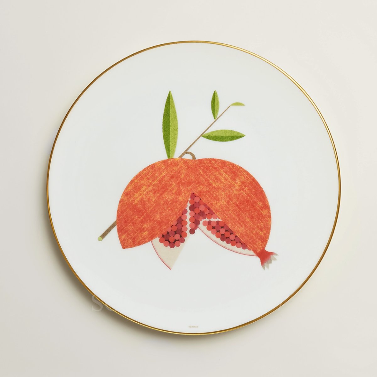 Hermes Kaorumi Dessert Plate Pomegranate 1