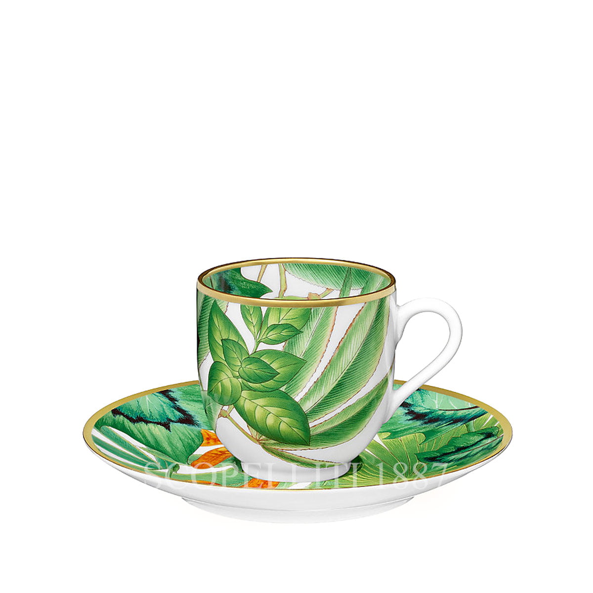Hermes Passifolia Coffee Cup and Saucer - Set of 2 1
