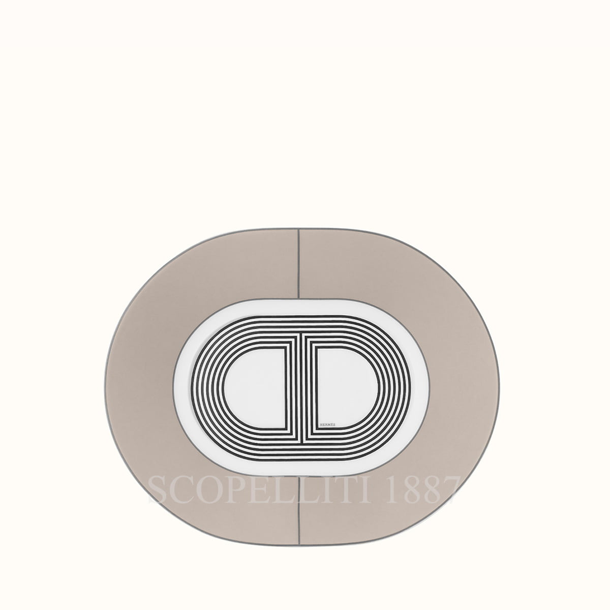 Hermes Small Oval Plate Grey Rallye 24 1