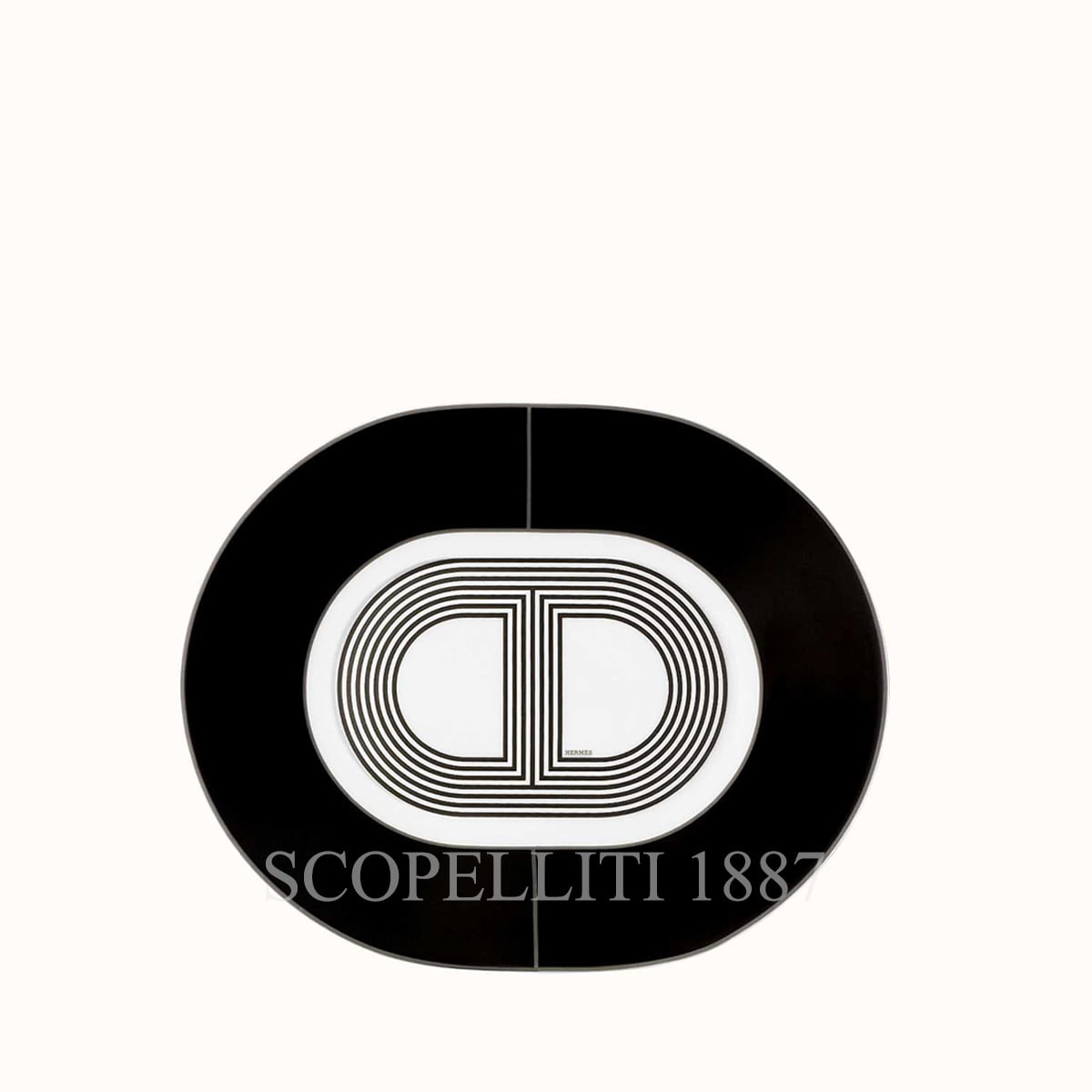 Hermes Small oval plate - Black Rallye 24 1